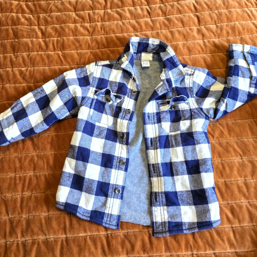 SOLD- Carter's Fleece Lined 3T Month Plaid Jacket with buttons